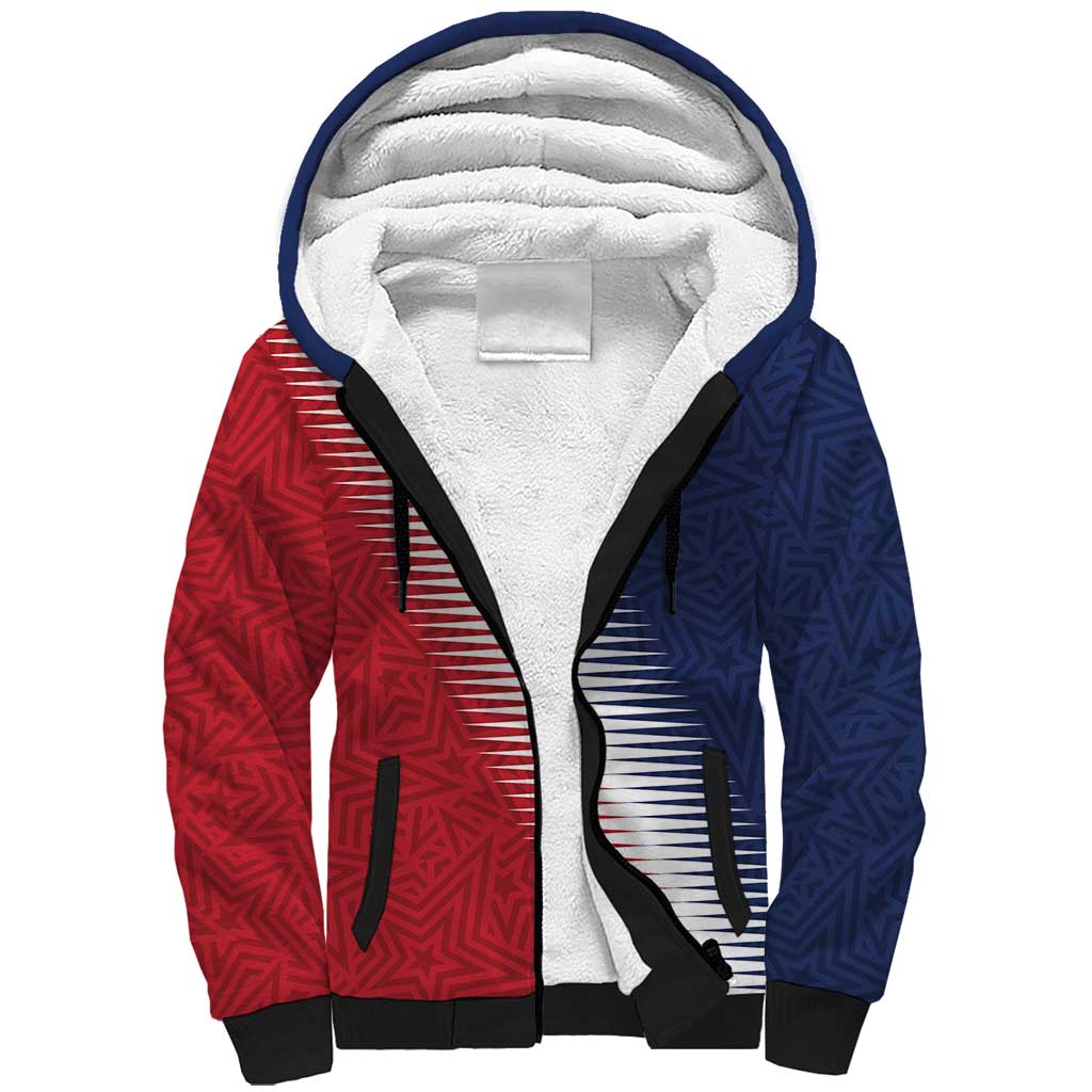 Custom USA Soccer Spirit Sherpa Hoodie Abstract Stars Style - Wonder Print Shop
