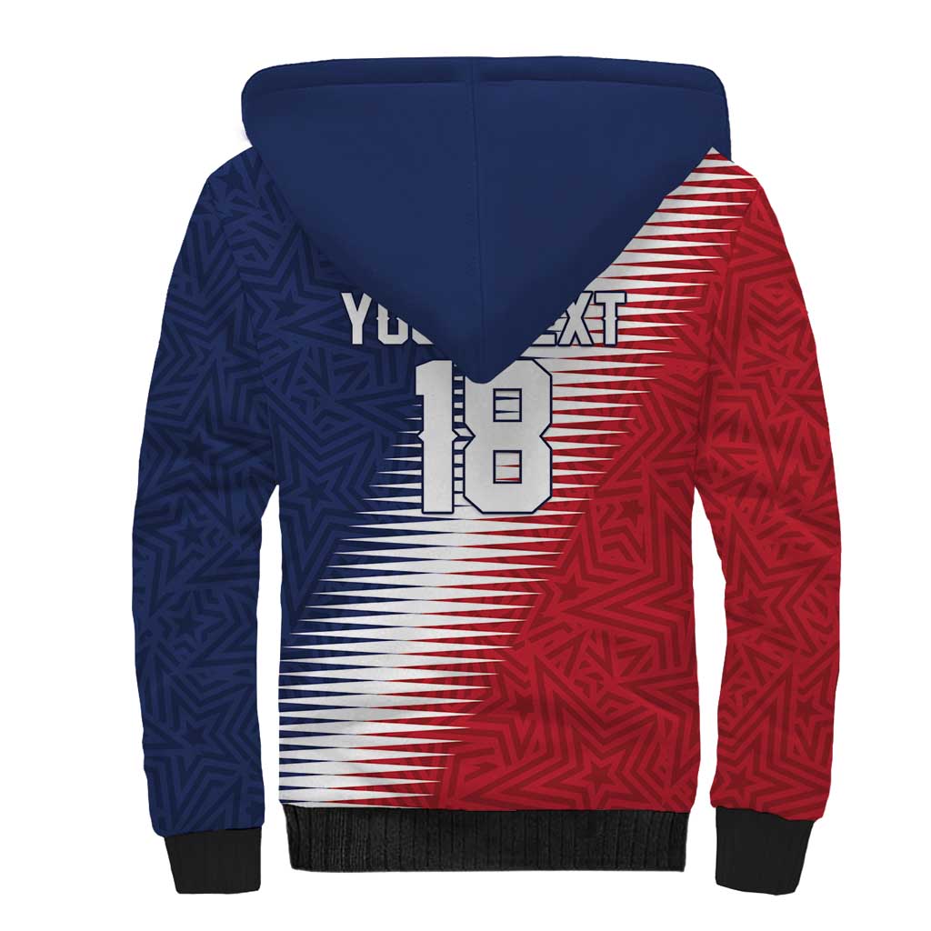 Custom USA Soccer Spirit Sherpa Hoodie Abstract Stars Style - Wonder Print Shop