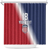 Custom USA Soccer Spirit Shower Curtain Abstract Stars Style - Wonder Print Shop