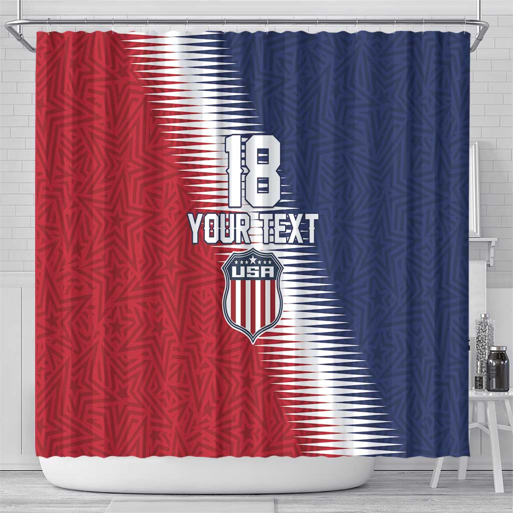 Custom USA Soccer Spirit Shower Curtain Abstract Stars Style - Wonder Print Shop
