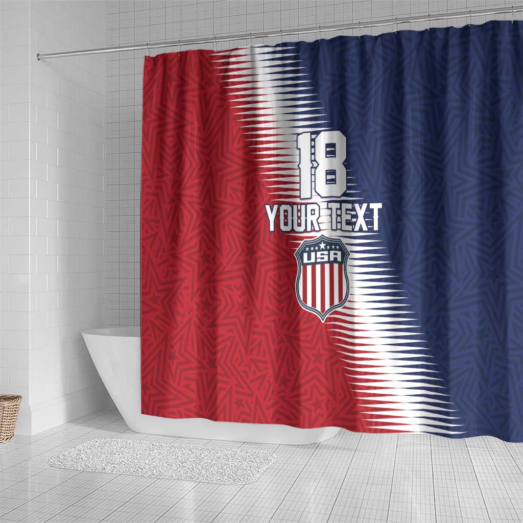 Custom USA Soccer Spirit Shower Curtain Abstract Stars Style - Wonder Print Shop