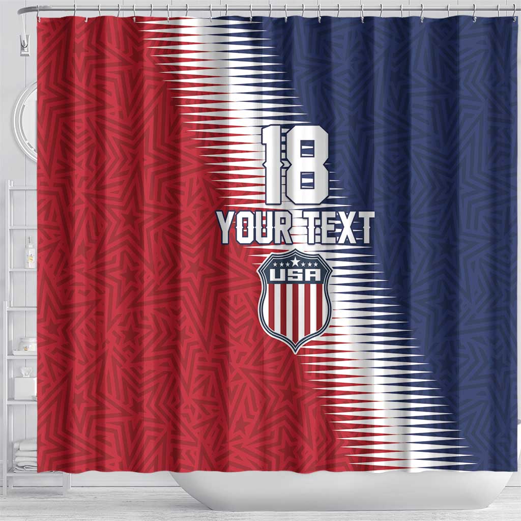 Custom USA Soccer Spirit Shower Curtain Abstract Stars Style - Wonder Print Shop