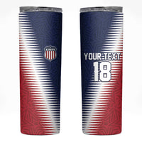 Custom USA Soccer Spirit Skinny Tumbler Abstract Stars Style - Wonder Print Shop