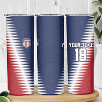 Custom USA Soccer Spirit Skinny Tumbler Abstract Stars Style - Wonder Print Shop