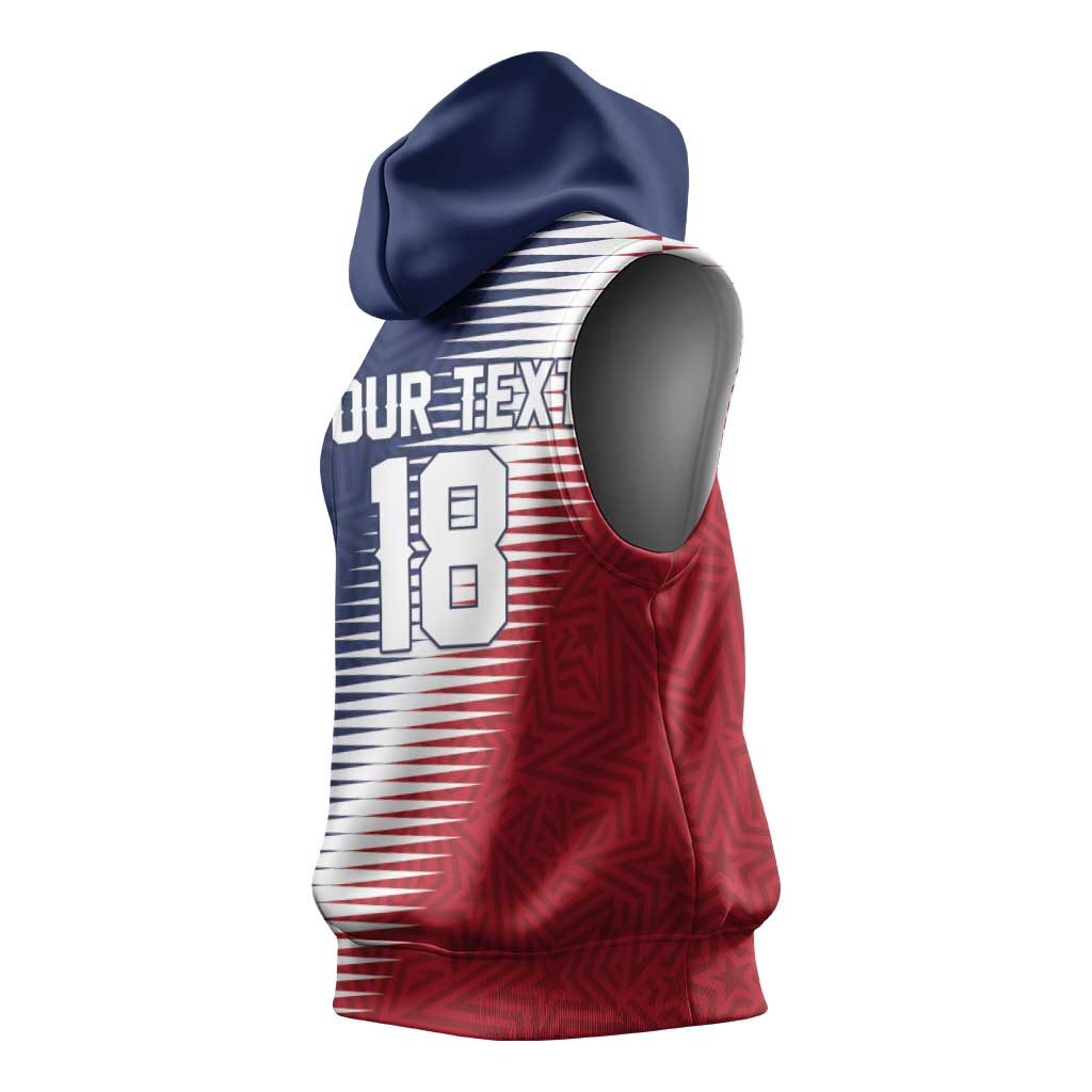 Custom USA Soccer Spirit Sleeveless Hoodie Abstract Stars Style - Wonder Print Shop