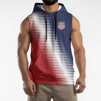 Custom USA Soccer Spirit Sleeveless Hoodie Abstract Stars Style - Wonder Print Shop