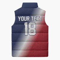 Custom USA Soccer Spirit Sleeveless Puffer Jacket Abstract Stars Style - Wonder Print Shop