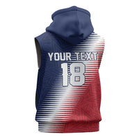 Custom USA Soccer Spirit Sleeveless Zip Hoodie Abstract Stars Style - Wonder Print Shop