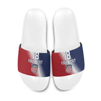 Custom USA Soccer Spirit Slide Sandals Abstract Stars Style - Wonder Print Shop