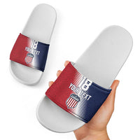 Custom USA Soccer Spirit Slide Sandals Abstract Stars Style - Wonder Print Shop