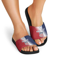 Custom USA Soccer Spirit Slide Sandals Abstract Stars Style - Wonder Print Shop