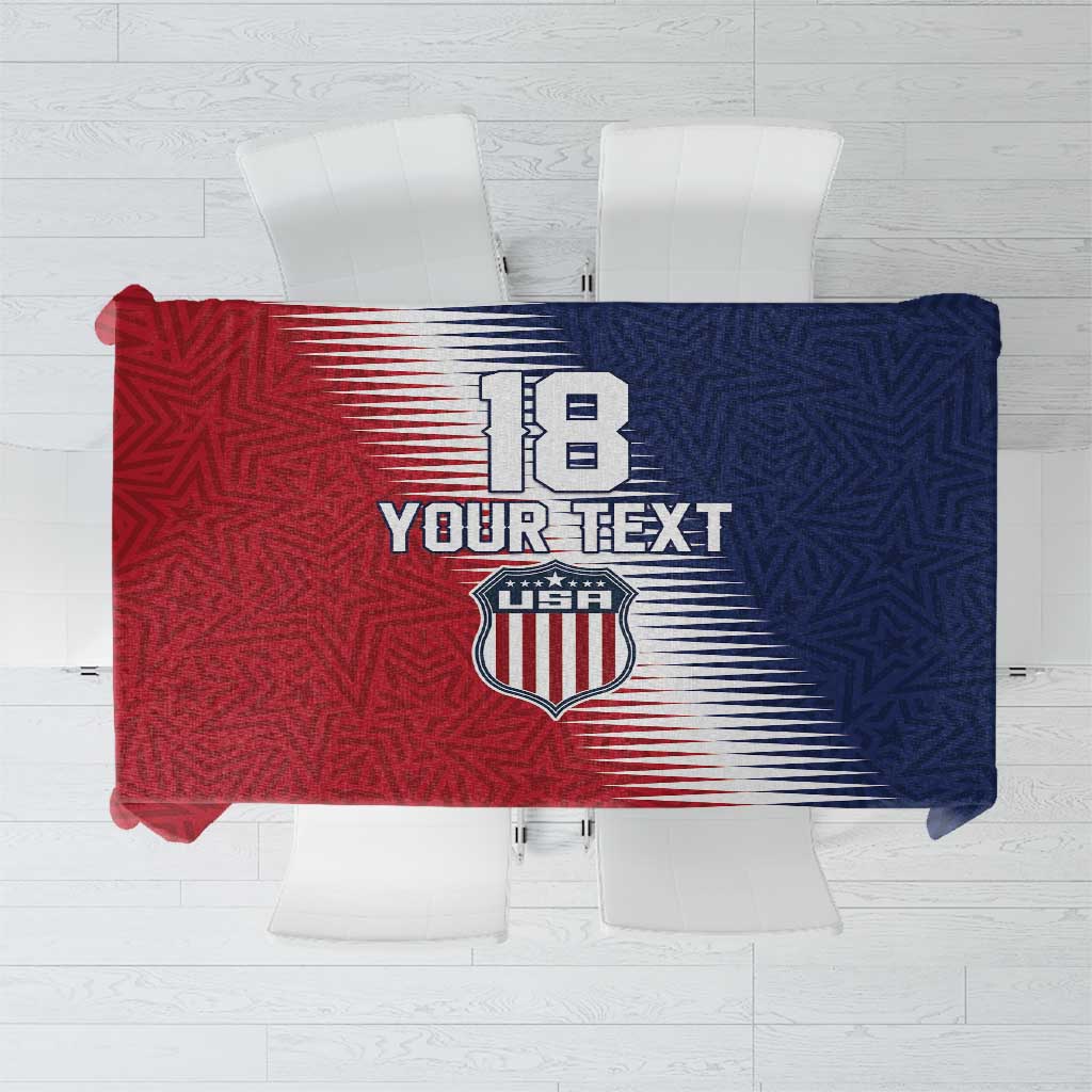 Custom USA Soccer Spirit Tablecloth Abstract Stars Style - Wonder Print Shop