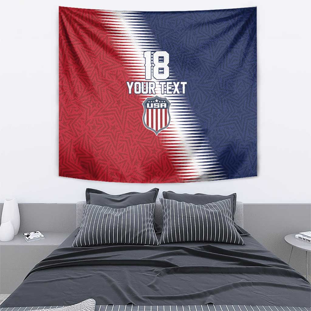 Custom USA Soccer Spirit Tapestry Abstract Stars Style - Wonder Print Shop
