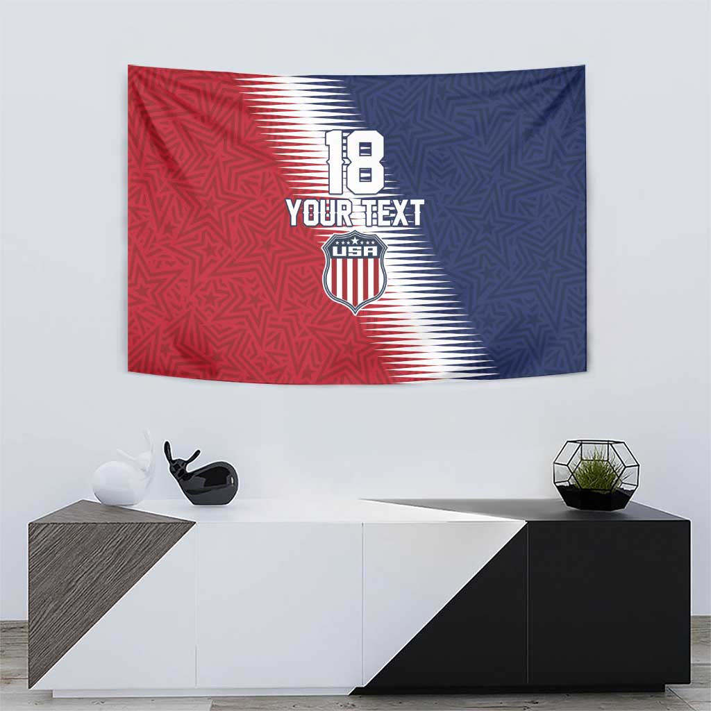 Custom USA Soccer Spirit Tapestry Abstract Stars Style - Wonder Print Shop