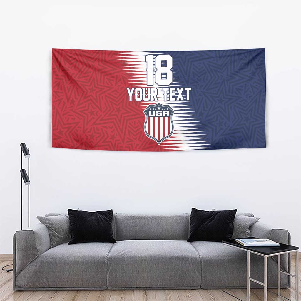 Custom USA Soccer Spirit Tapestry Abstract Stars Style - Wonder Print Shop