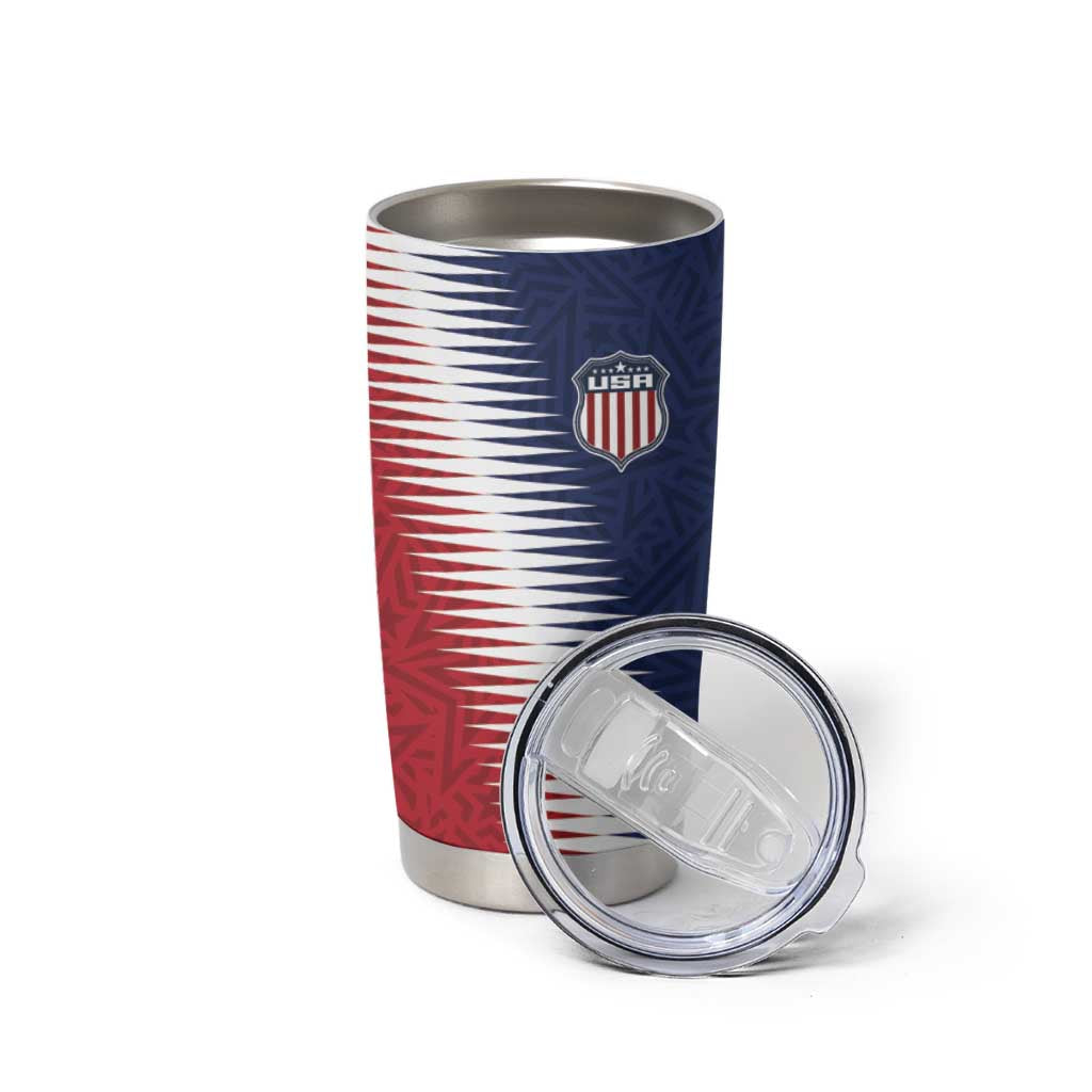 Custom USA Soccer Spirit Tumbler Cup Abstract Stars Style - Wonder Print Shop