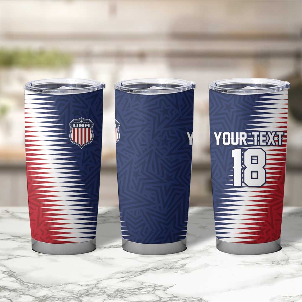 Custom USA Soccer Spirit Tumbler Cup Abstract Stars Style - Wonder Print Shop