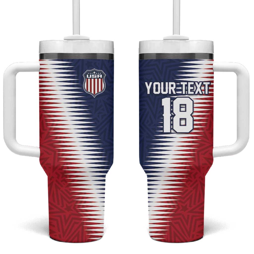 Custom USA Soccer Spirit Tumbler With Handle Abstract Stars Style - Wonder Print Shop