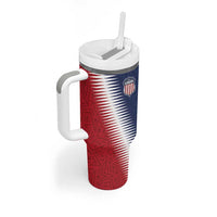 Custom USA Soccer Spirit Tumbler With Handle Abstract Stars Style - Wonder Print Shop