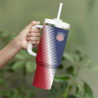 Custom USA Soccer Spirit Tumbler With Handle Abstract Stars Style - Wonder Print Shop