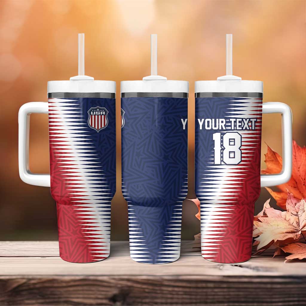 Custom USA Soccer Spirit Tumbler With Handle Abstract Stars Style - Wonder Print Shop