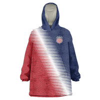 Custom USA Soccer Spirit Wearable Blanket Hoodie Abstract Stars Style - Wonder Print Shop