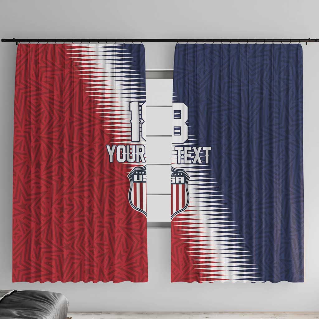 Custom USA Soccer Spirit Window Curtain Abstract Stars Style - Wonder Print Shop