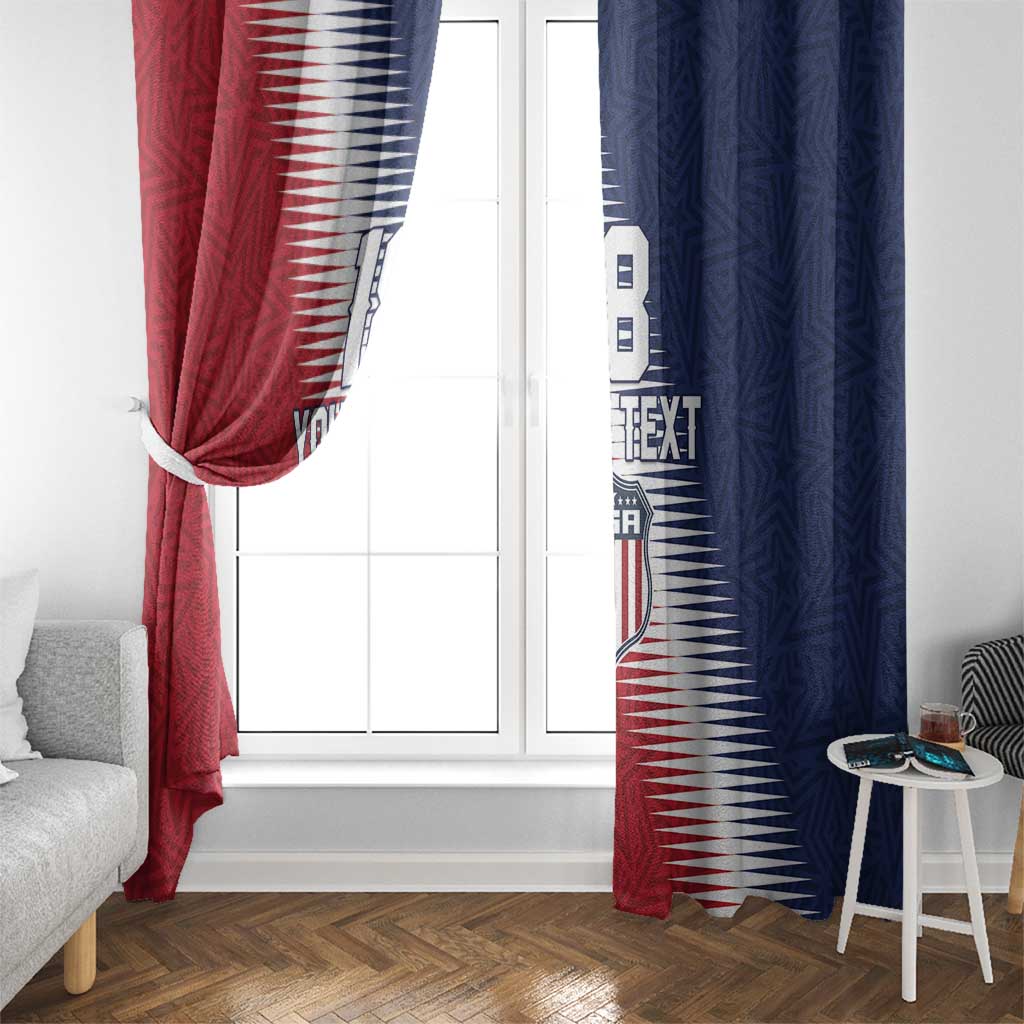 Custom USA Soccer Spirit Window Curtain Abstract Stars Style - Wonder Print Shop