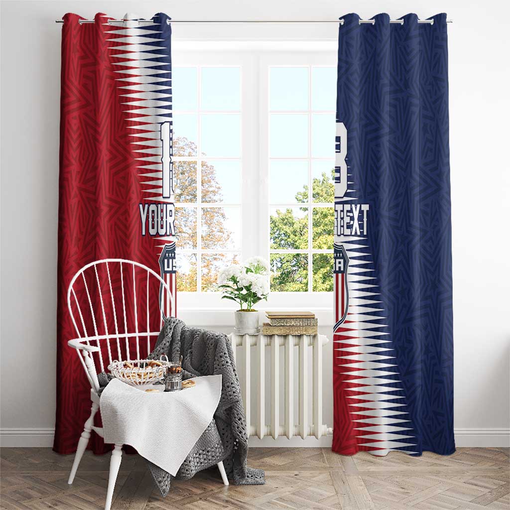 Custom USA Soccer Spirit Window Curtain Abstract Stars Style - Wonder Print Shop