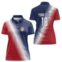 Custom USA Soccer Spirit Women Polo Shirt Abstract Stars Style - Wonder Print Shop