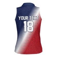 Custom USA Soccer Spirit Women Sleeveless Polo Shirt Abstract Stars Style - Wonder Print Shop