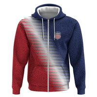 Custom USA Soccer Spirit Zip Hoodie Abstract Stars Style - Wonder Print Shop