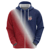 Custom USA Soccer Spirit Zip Hoodie Abstract Stars Style - Wonder Print Shop