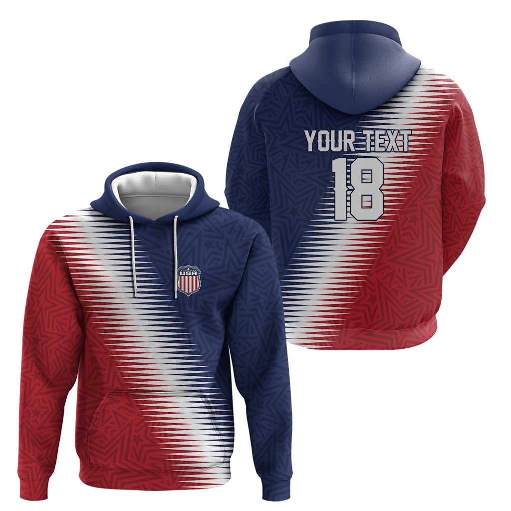 Custom USA Soccer Spirit Zip Hoodie Abstract Stars Style - Wonder Print Shop