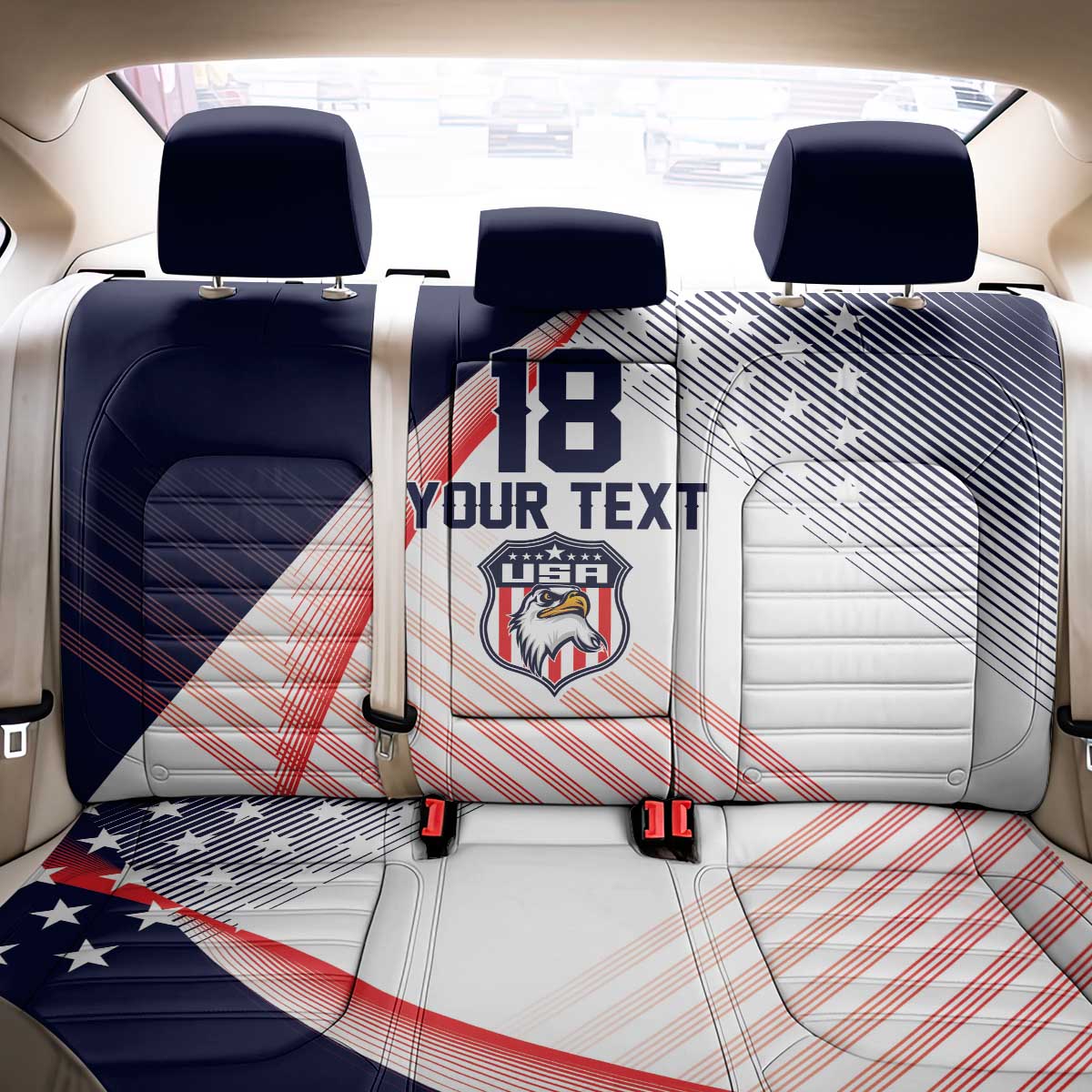 Custom USA Soccer Back Car Seat Cover Play With Pride - Wonder Print Shop