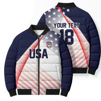 Custom USA Soccer Bomber Puffer Jacket Play With Pride - Wonder Print Shop