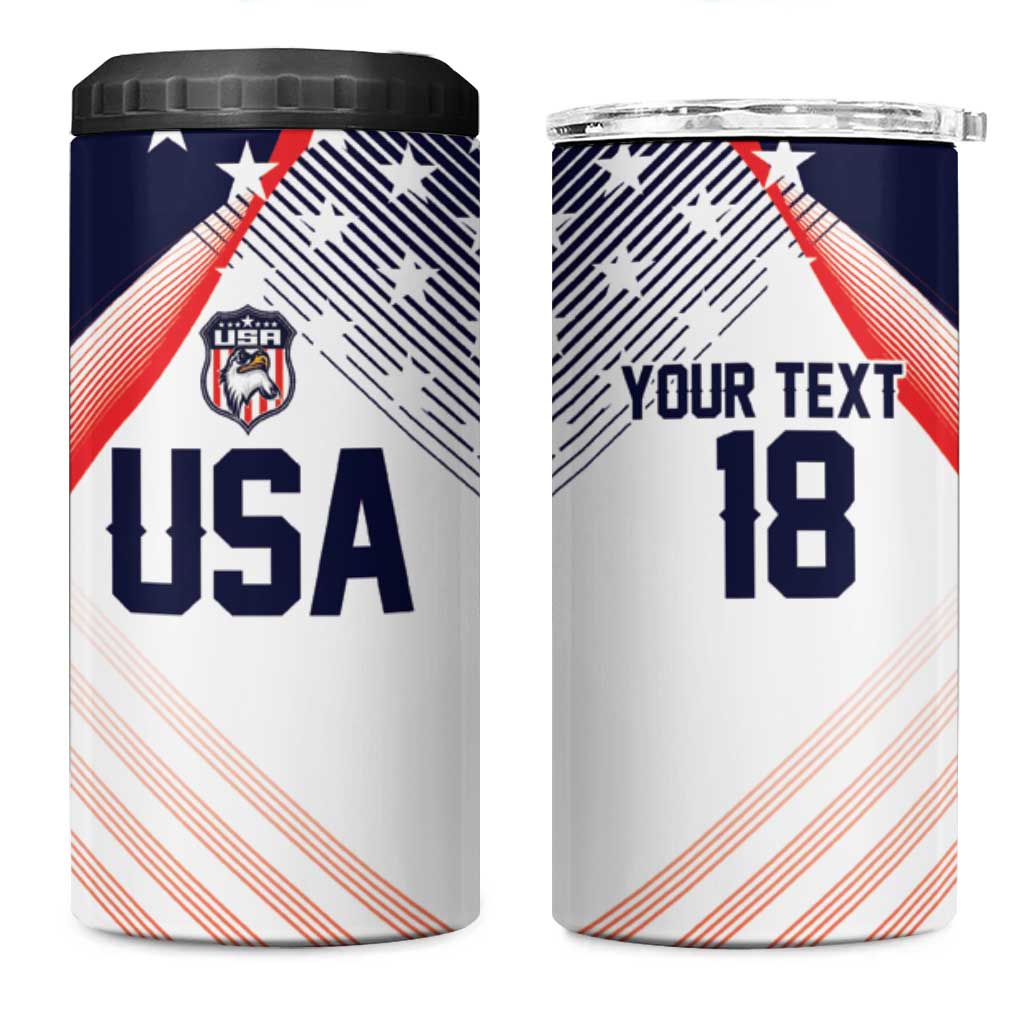 Custom USA Soccer 4 in 1 Can Cooler Tumbler Play With Pride - Wonder Print Shop
