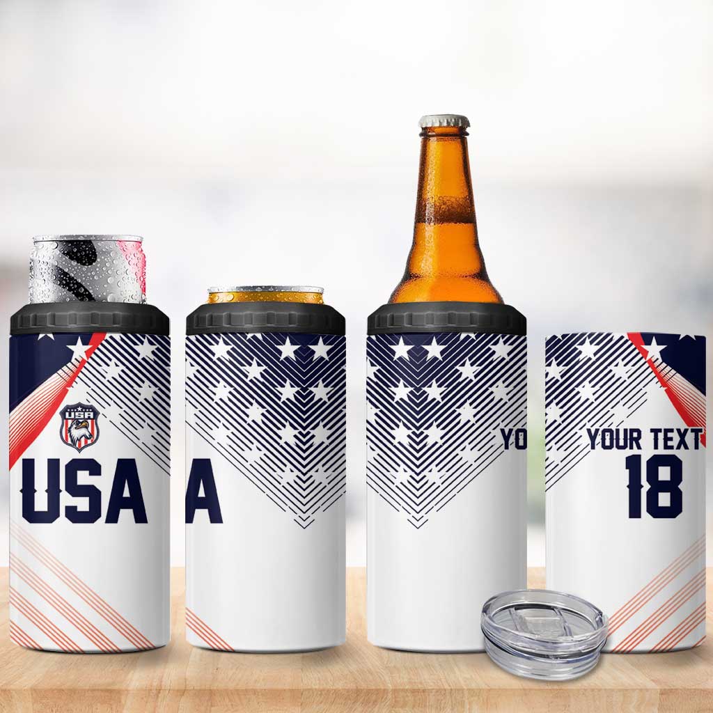 Custom USA Soccer 4 in 1 Can Cooler Tumbler Play With Pride - Wonder Print Shop