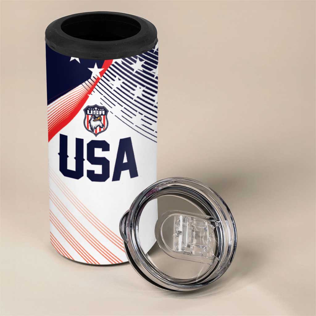 Custom USA Soccer 4 in 1 Can Cooler Tumbler Play With Pride - Wonder Print Shop