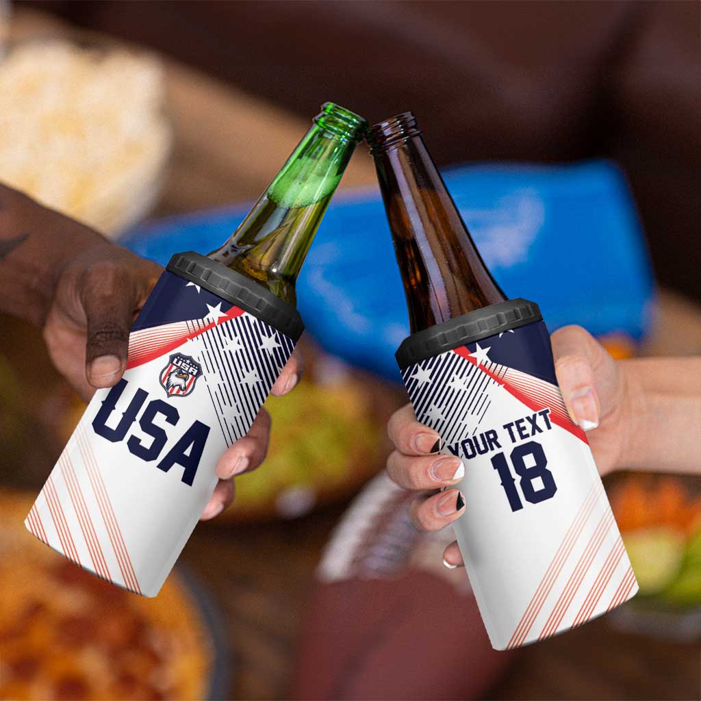 Custom USA Soccer 4 in 1 Can Cooler Tumbler Play With Pride - Wonder Print Shop
