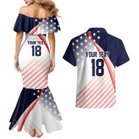 Custom USA Soccer Couples Matching Mermaid Dress and Hawaiian Shirt Play With Pride - Wonder Print Shop