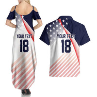Custom USA Soccer Couples Matching Summer Maxi Dress and Hawaiian Shirt Play With Pride - Wonder Print Shop