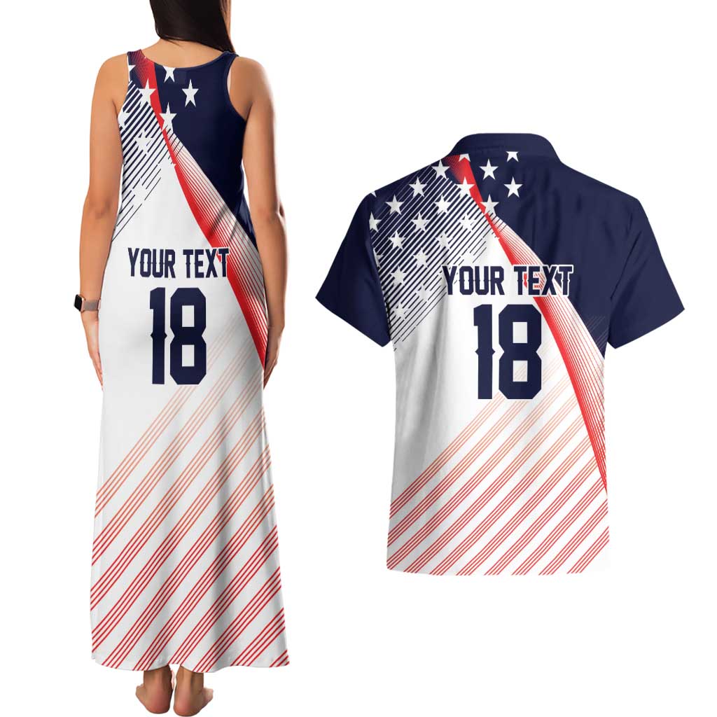 Custom USA Soccer Couples Matching Tank Maxi Dress and Hawaiian Shirt Play With Pride - Wonder Print Shop