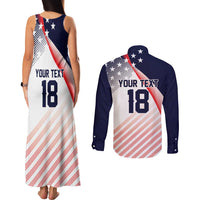 Custom USA Soccer Couples Matching Tank Maxi Dress and Long Sleeve Button Shirt Play With Pride - Wonder Print Shop