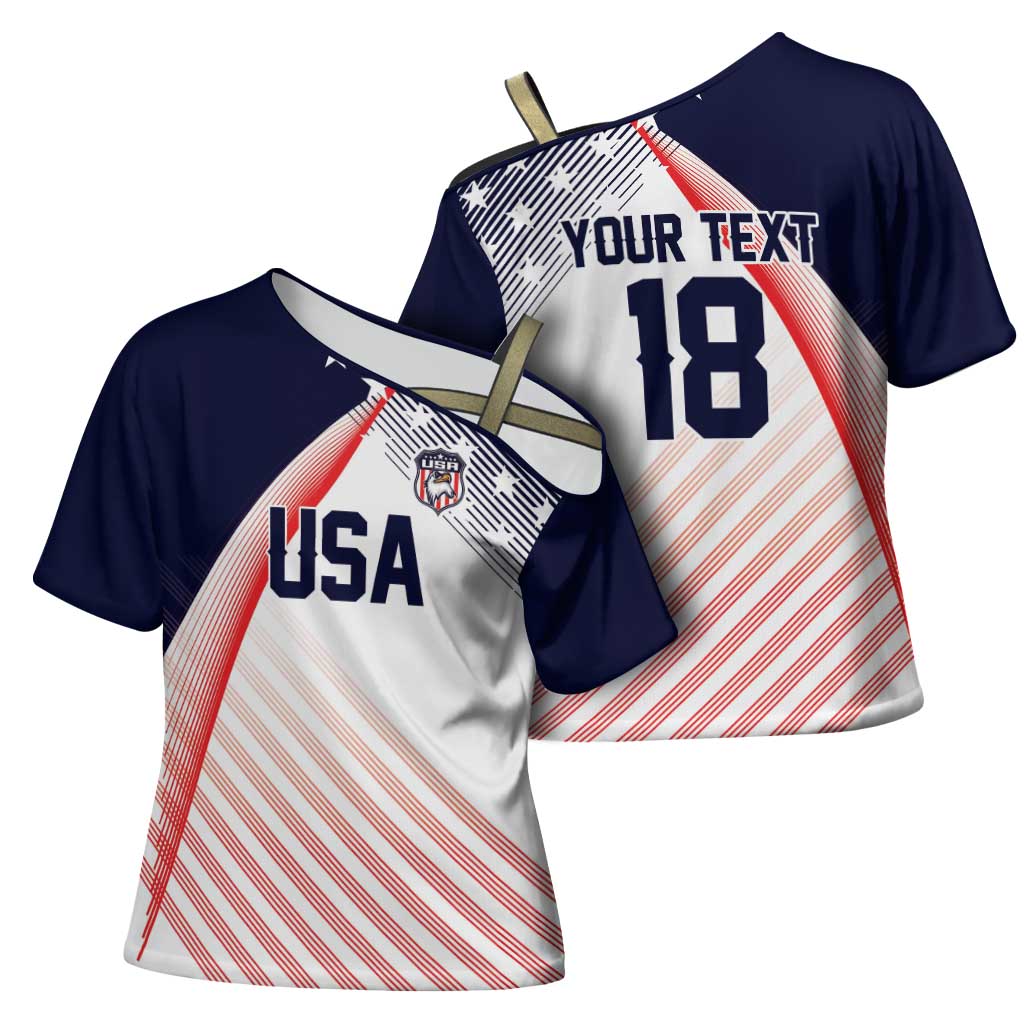 Custom USA Soccer Cross Shoulder Shirt Play With Pride - Wonder Print Shop