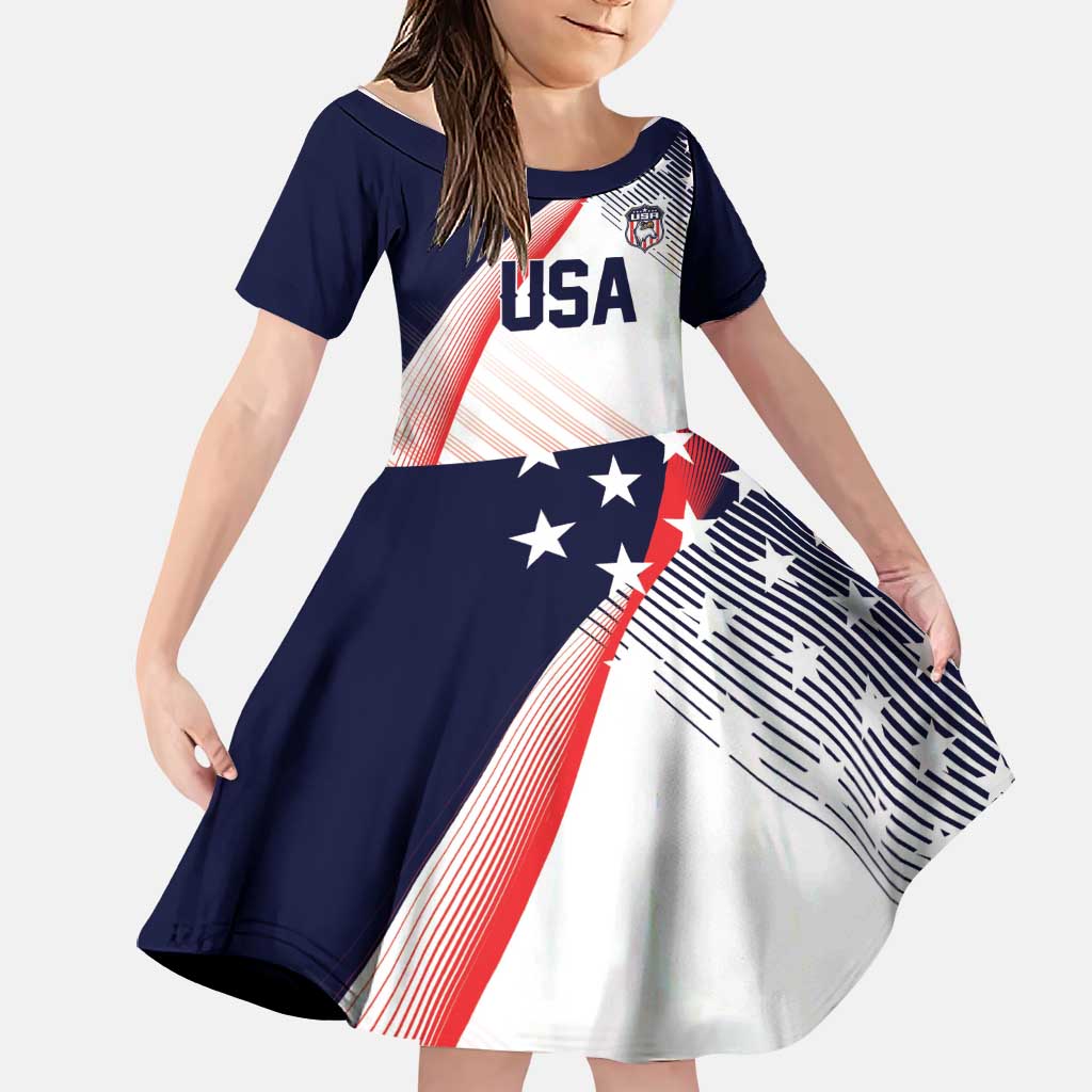 Custom USA Soccer Family Matching Long Sleeve Bodycon Dress and Hawaiian Shirt Play With Pride - Wonder Print Shop