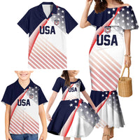 Custom USA Soccer Family Matching Mermaid Dress and Hawaiian Shirt Play With Pride - Wonder Print Shop