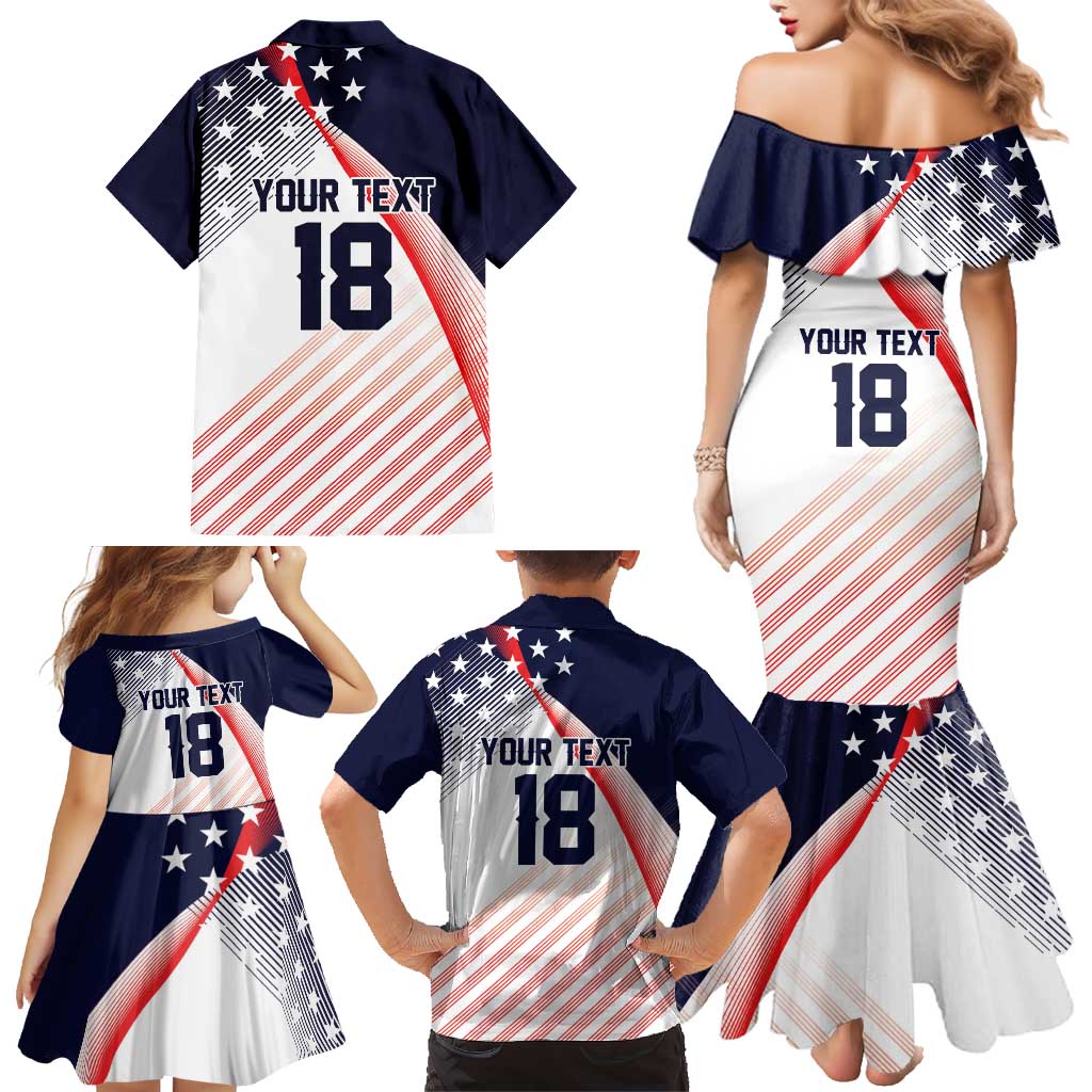 Custom USA Soccer Family Matching Mermaid Dress and Hawaiian Shirt Play With Pride - Wonder Print Shop