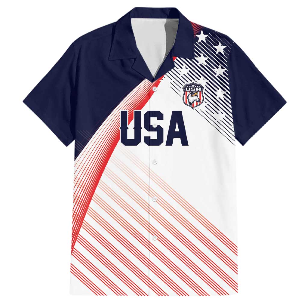 Custom USA Soccer Family Matching Off The Shoulder Long Sleeve Dress and Hawaiian Shirt Play With Pride - Wonder Print Shop