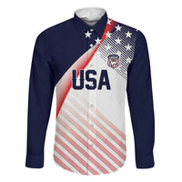Custom USA Soccer Family Matching Off The Shoulder Long Sleeve Dress and Hawaiian Shirt Play With Pride - Wonder Print Shop